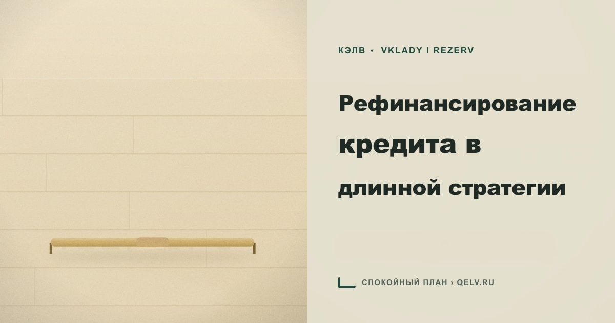 Иллюстрация к статье «Рефинансирование кредита в длинной стратегии»